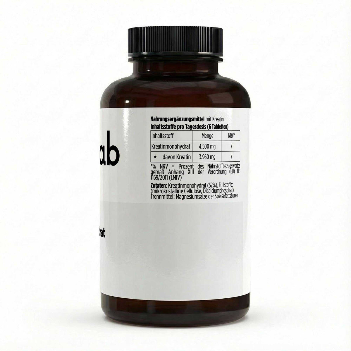 Vegane Kreatin Monohydrat Tabletten von elmntlab für Kraft und Performance