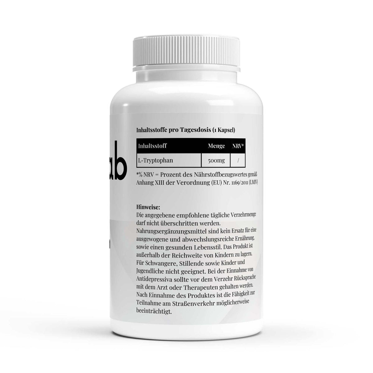 L-Tryptophan vegane Kapseln von elmntlab, Flasche mit 90 Stück
