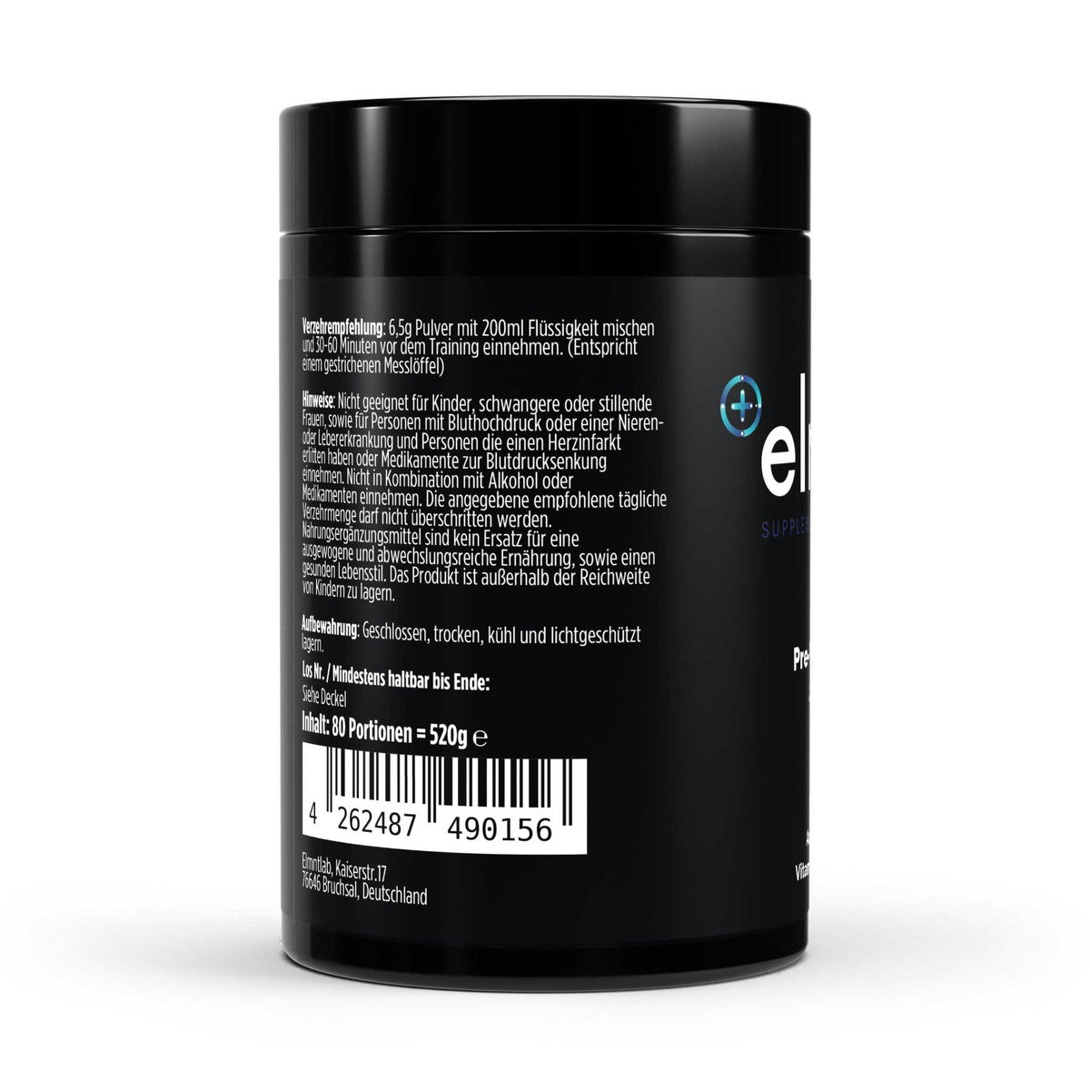Pre-Workout Booster Apfel 520g Dose mit Apfelgeschmack