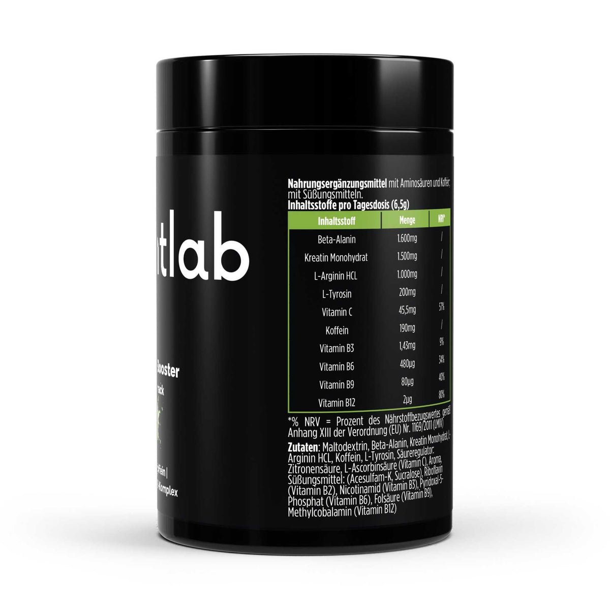 Pre-Workout Booster Apfel 520g Pulver für Energie und Fokus von elmntlab
